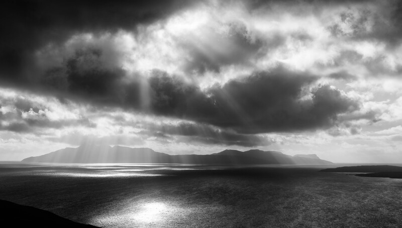 The Isle of Rhum from the path to Camasunary on Skye