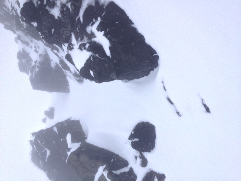 The access gully to the south summit The access gully to the south summit