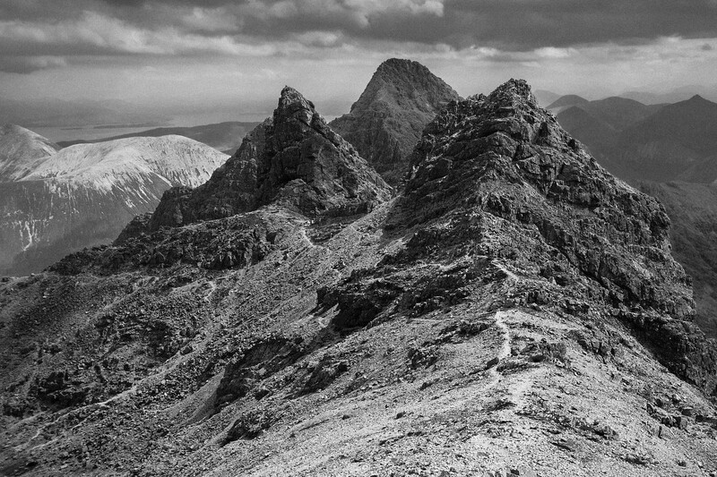 Sgurr nan Gillean, Sgurr an Fhionn Choire and Am Basteir from Bruach na Frithe