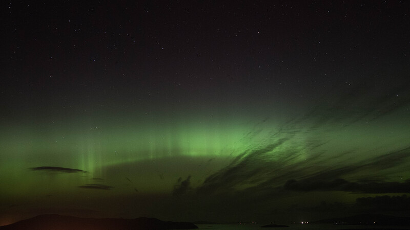 The northern lights above Broadford Bay
