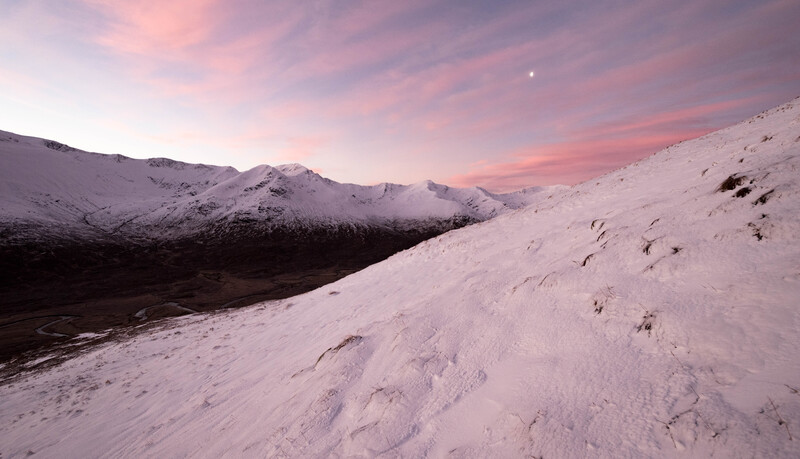 Sunrise over the South Glen Shiel ridge
