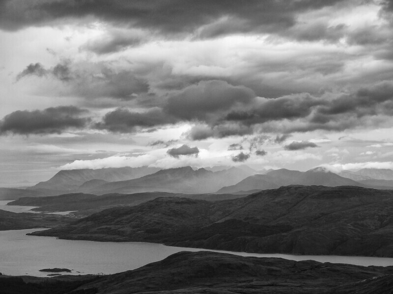 Blaven and the Black Cuillin from Beinn Sgritheall