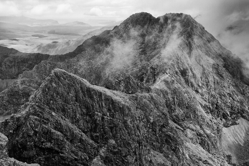 Sgurr a'Mhadaidh and Sgurr a'Ghreadaidh from Sgurr na Banachdich